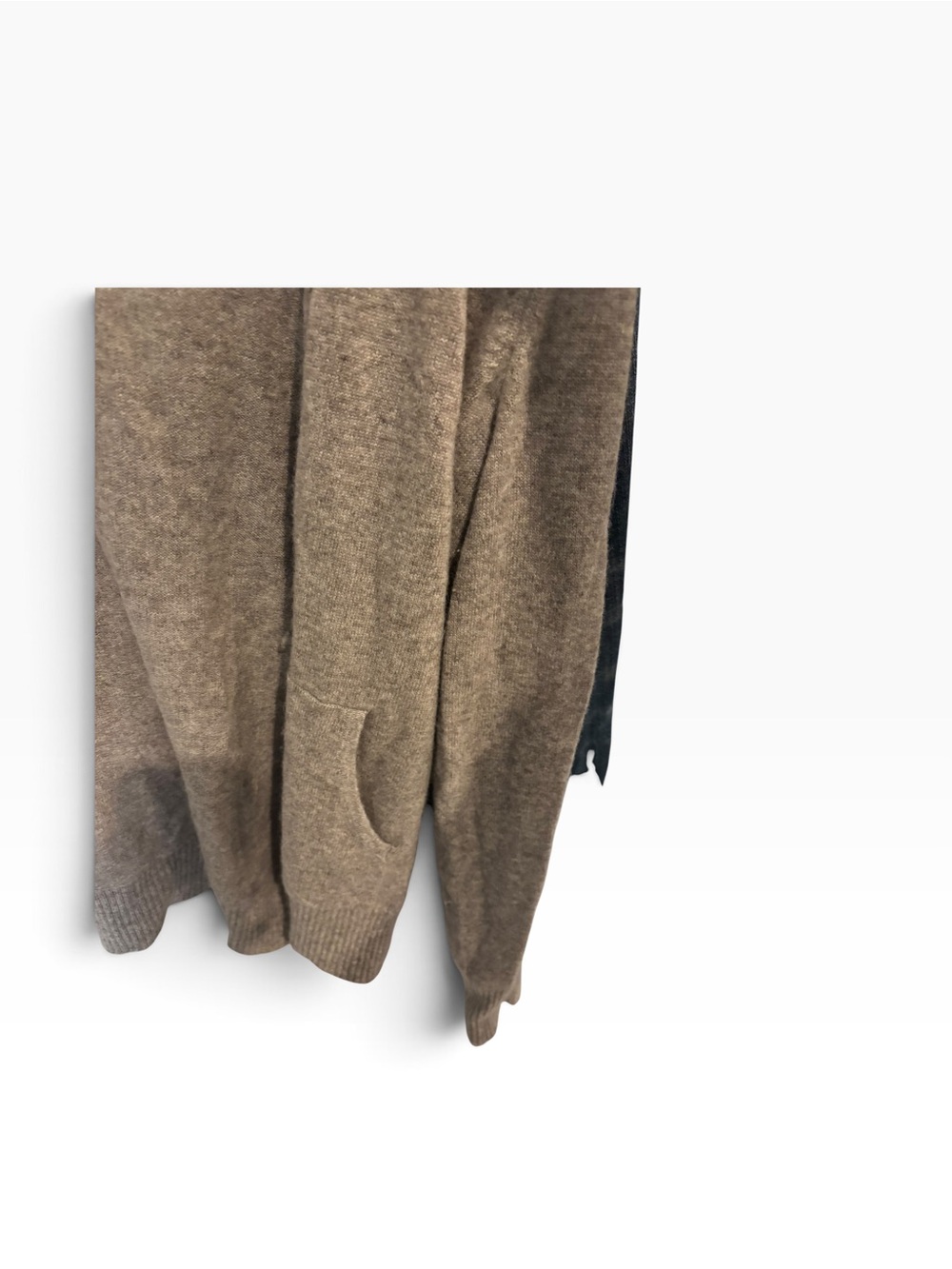 Bloomingdale's 100% Cashmere Women’s Hooded Zipper Cardigan in Taupe Size S - Picture 4 of 6